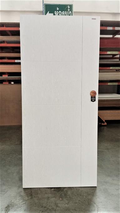ประตูupvc เซาะร่อง PRM03 ขนาด 80x200ซ.ม. สีขาว ใช้ได้ทั้งบานเปิดและบานเลื่อน