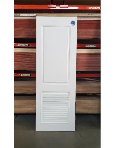ประตูupvc(ไวนิล) ขนาด 80x200 เกล็ดล่าง PLR004ยี่ห้อโพลีวู้ด สีขาว ใช้ภายนอก ทนแดดทนฝน กันน้ำ100%