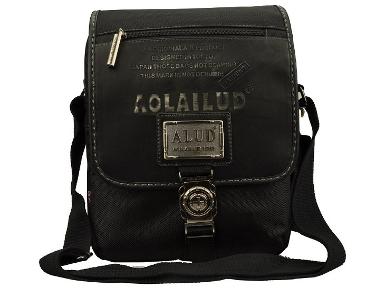 กระเป๋าผ้ากันน้ำ ฝาหนังแท้พื้นสีดำ รหัส M44