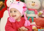  หมวกไหมพรม สีชมพูทักเปียน้อย ๆน่ารักค่ะ