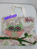 กระเป๋าสะพายผ้าลายนกฮูก1