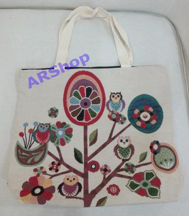 กระเป๋าสะพายผ้าลายนกฮูก1